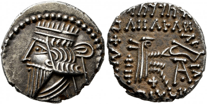 KINGS OF PARTHIA. Mithradates V, circa AD 140. Drachm (Silver, 18.5 mm, 3.80 g, ...