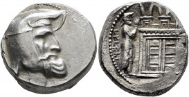 KINGS OF PERSIS. Oborzos (Vabharz), early-mid 3rd century BC. Tetradrachm (Silver, 25 mm, 17.26 g, 4 h), Istakhr (Persepolis). Head of Oborzos to righ...