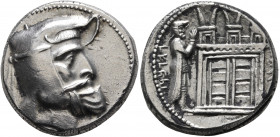 KINGS OF PERSIS. Oborzos (Vabharz), early-mid 3rd century BC. Tetradrachm (Silver, 25.5 mm, 17.16 g, 1 h), Istakhr (Persepolis). Head of Oborzos to ri...