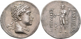 BAKTRIA, Greco-Baktrian Kingdom. Euthydemos II, circa 185-180 BC. Tetradrachm (Silver, 33 mm, 16.81 g, 11 h), Baktra. Diademed and draped bust of Euth...