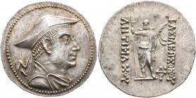 BAKTRIA, Greco-Baktrian Kingdom. Antimachos I, circa 180-165 BC. Tetradrachm (Silver, 37 mm, 16.99 g, 12 h), Baktra. Diademed and draped bust of Antim...