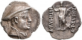 BAKTRIA, Greco-Baktrian Kingdom. Antimachos I, circa 180-165 BC. Obol (Silver, 11 mm, 0.67 g, 12 h), Baktra. Diademed and draped bust of Antimachos I ...