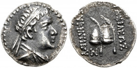 BAKTRIA, Greco-Baktrian Kingdom. Eukratides I, circa 170-145 BC. Obol (Silver, 11 mm, 0.67 g, 12 h), Baktra, circa 170-162. Diademed and draped bust o...
