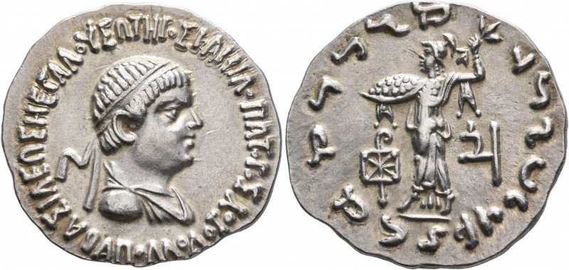 BAKTRIA, Indo-Greek Kingdom. Apollodotos II, circa 85-65 BC. Tetradrachm (Silver...