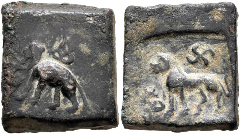 INDIA, Post-Mauryan (Punjab). Taxila (local coinage). Karshapana (Bronze, 17x19 ...