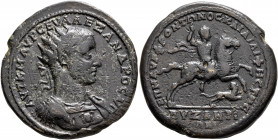 THRACE. Byzantium. Severus Alexander, 222-235. Medallion (Bronze, 38 mm, 33.22 g, 12 h), M. Aurelios Fronto and Ailios Festa, magistrates. AYT K M AYP...