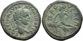 BITHYNIA. Prusa ad Olympum. Caracalla, 198-217. Diassarion (Orichalcum, 25 mm, 7.46 g, 12 h). AYT•K•M•AYP•ANTΩNINOC•CЄ KA• Laureate head of Caracalla ...