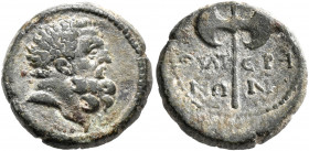 LYDIA. Thyateira. Pseudo-autonomous issue. Hemiassarion (Bronze, 15 mm, 2.96 g, 12 h), time of Nero, 54-68. Bearded head of Herakles to right. Rev. ΘΥ...