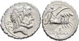Q. Antonius Balbus, 83-82 BC. Denarius (Silver, 20 mm, 4.12 g, 4 h), Rome. Laureate head of Jupiter to right; behind, S•C. Rev. Q ANT O BALB / PR Vict...
