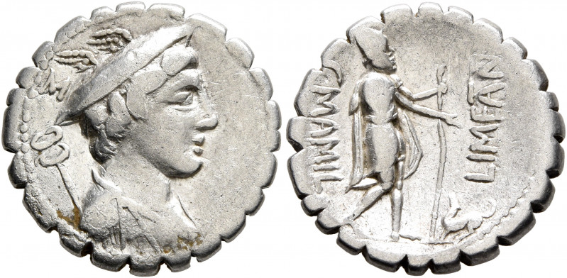 C. Mamilius Limetanus, 82 BC. Denarius (Silver, 18 mm, 3.61 g, 6 h), Rome. Drape...