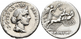 C. Annius T.f. T.n., 82-81 BC. Denarius (Silver, 20 mm, 3.84 g, 6 h), uncertain mint in northern Italy or Spain. •C•ANNI•T•F•T•N•PRO•COS•EX•S•C• Diade...