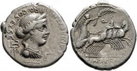 C. Annius T.f. T.n., 82-81 BC. Denarius (Silver, 20 mm, 3.84 g, 2 h), uncertain mint in northern Italy or Spain. •C•ANNI•T•F•T•N•PRO•COS•EX•S•C• Diade...
