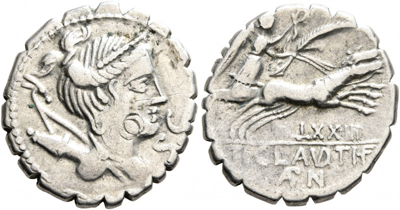 Ti. Claudius Ti.f. Ap.n. Nero, 79 BC. Denarius (Silver, 19 mm, 3.80 g, 11 h), Ro...