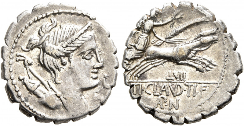 Ti. Claudius Ti.f. Ap.n. Nero, 79 BC. Denarius (Silver, 19 mm, 4.00 g, 1 h), Rom...