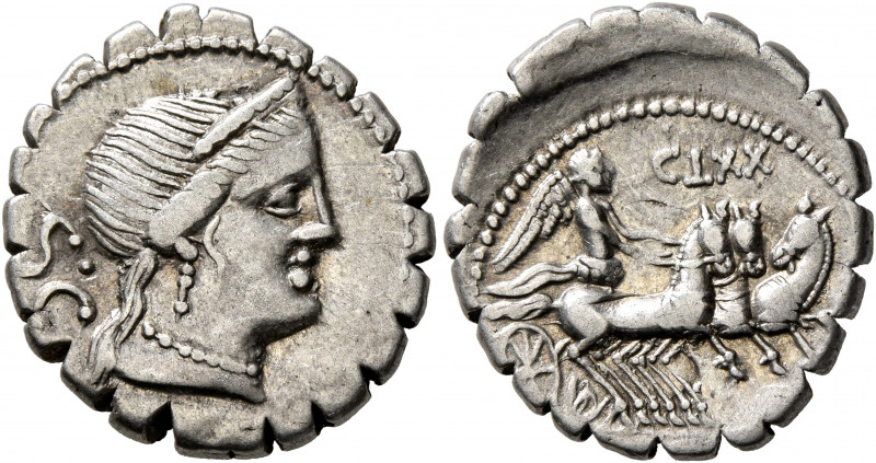 C. Naevius Balbus, 79 BC. Denarius (Silver, 19 mm, 3.88 g, 7 h), Rome. Diademed ...