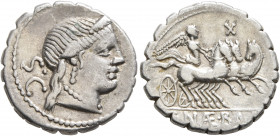 C. Naevius Balbus, 79 BC. Denarius (Silver, 18 mm, 3.83 g, 4 h), Rome. Diademed head of Venus to right, wearing earring and pearl necklace; behind, S•...