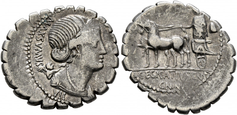 Cn. Egnatius Cn.f. Cn.n. Maxsumus, 76 BC. Denarius (Silver, 21 mm, 3.64 g, 5 h),...