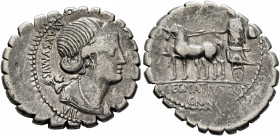 Cn. Egnatius Cn.f. Cn.n. Maxsumus, 76 BC. Denarius (Silver, 21 mm, 3.64 g, 5 h), Rome. MAXSVMVS Diademed head of Venus to right; behind, cupid perched...