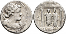 Cn. Egnatius Cn.f. Cn.n. Maxsumus, 76 BC. Denarius (Silver, 18 mm, 3.86 g, 7 h), Rome. [MAXSVMVS] Bust of Cupid to right; bow and quiver over shoulder...