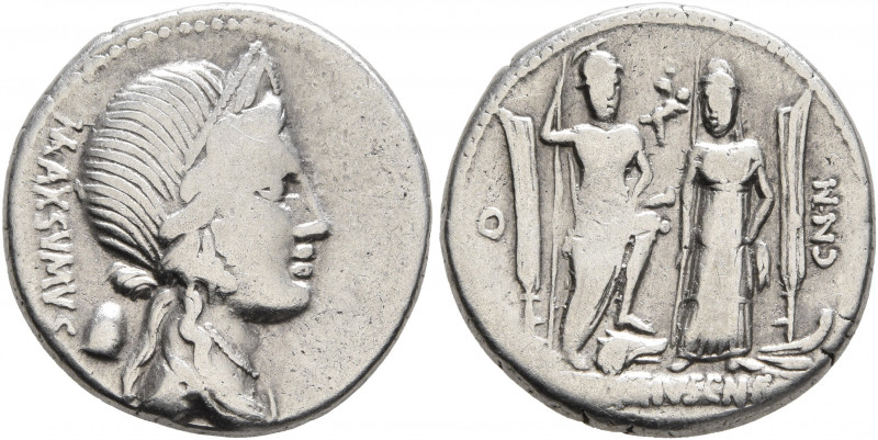 Cn. Egnatius Cn.f. Cn.n. Maxsumus, 76 BC. Denarius (Silver, 18 mm, 3.91 g, 2 h),...