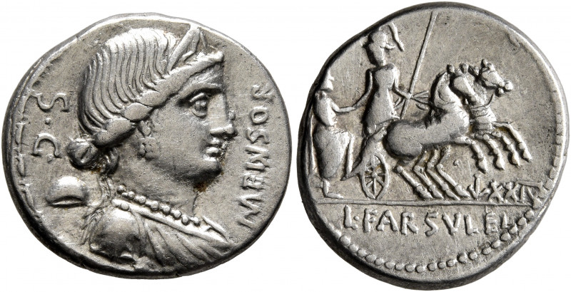 L. Farsuleius Mensor, 76 BC. Denarius (Silver, 18 mm, 3.93 g, 2 h), Rome. S•C - ...
