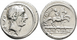 L. Marcius Philippus, 57 BC. Denarius (Silver, 19 mm, 3.95 g, 4 h), Rome. ANCVS Diademed head of Ancus Marcius to right; behind, lituus. Rev. PHILIPPV...