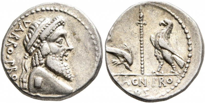 Cnaeus Pompeius Magnus (Pompey the Great). Denarius (Silver, 18 mm, 4.13 g, 9 h)...