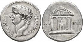 Claudius, 41-54. Cistophorus (Silver, 27 mm, 11.13 g, 6 h), Ephesus, circa 41-42. TI•CLAVD CAES•AVG Bare head of Claudius to left. Rev. DIAN - EPHE Te...