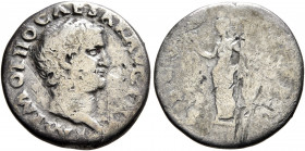 Otho, 69. Denarius (Silver, 17 mm, 2.81 g, 6 h), Rome. IMP M OTHO CAESAR AVG TR P Bare head of Otho to right. Rev. [SECVRITAS P R] Securitas standing ...