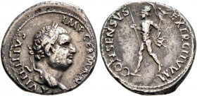 Vitellius, 69. Denarius (Silver, 19 mm, 3.19 g, 6 h), uncertain mint in Spain (Tarraco?), January-July 69. A VITELLIVS IMP GERMAN Laureate head of Vit...