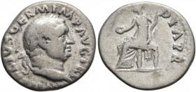 Vitellius, 69. Denarius (Silver, 18 mm, 2.66 g, 6 h), Rome, circa late April-20 December 69. A VITELLIVS GER IMP AVG TR P Laureate head of Vitellius t...
