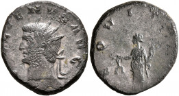 Gallienus, 253-268. Antoninianus (Silvered bronze, 19 mm, 3.57 g, 11 h), Siscia, 266. GALLIENVS AVG Radiate head of Gallienus to left. Rev. [A]EQVIT A...