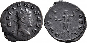 Gallienus, 253-268. Antoninianus (Bronze, 23 mm, 4.23 g, 5 h), Siscia, 267. GALLIENVS AVG Radiate head of Gallienus to right. Rev. P M TR P XVI COS VI...