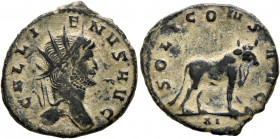 Gallienus, 253-268. Antoninianus (Bronze, 21 mm, 3.51 g, 7 h), Rome, 267-268. GALLIENVS AVG Radiate head of Gallienus to right. Rev. SOLI CONS AVG / X...