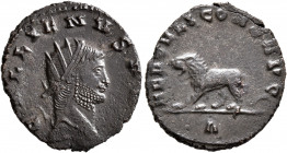 Gallienus, 253-268. Antoninianus (Bronze, 21 mm, 2.88 g, 6 h), Rome, 267-268. GALLIENVS AVG Radiate head of Gallienus to right. Rev. HERCVLI CONS AVG ...