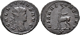 Gallienus, 253-268. Antoninianus (Bronze, 22 mm, 2.86 g, 12 h), Rome, 267-268. GALLIENVS AVG Radiate head of Gallienus to right. Rev. DIANAE CONS AVG ...