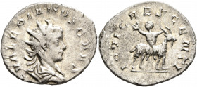 Valerian II, Caesar, 256-258. Antoninianus (Silver, 23 mm, 3.56 g, 12 h), Cologne, 257-258. VALERIANVS CAES Radiate and draped bust of Valerian II to ...