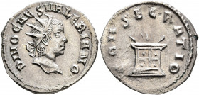 Divus Valerian II, died 258. Antoninianus (Silver, 22 mm, 2.16 g, 12 h), Rome, 258. DIVO CAES VALERIANO Radiate head of Divus Valerianus II to right. ...