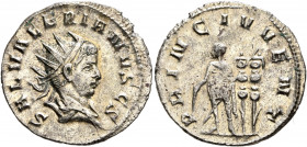 Saloninus, as Caesar, 258-260. Antoninianus (Silver, 22 mm, 2.62 g, 11 h), Mediolanum, 258-259. SAL VALERIANVS CS Radiate and draped bust of Saloninus...