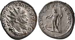 Postumus, Romano-Gallic Emperor, 260-269. Antoninianus (Silver, 21 mm, 3.61 g, 1 h), Cologne, 262. IMP C POSTVMVS P F AVG Radiate, draped and cuirasse...
