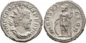 Postumus, Romano-Gallic Emperor, 260-269. Antoninianus (Billon, 21 mm, 3.84 g, 1 h), Cologne, 266. IMP C POSTVMVS P F AVG Radiate, draped and cuirasse...