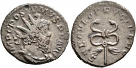 Postumus, Romano-Gallic Emperor, 260-269. Antoninianus (Billon, 20 mm, 3.10 g, 1 h), Cologne, 266. IMP C POSTVMVS P F AVG Radiate, draped and cuirasse...