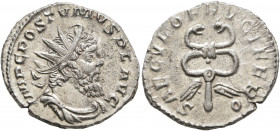 Postumus, Romano-Gallic Emperor, 260-269. Antoninianus (Billon, 21 mm, 3.27 g, 12 h), Cologne, 266. IMP C POSTVMVS P F AVG Radiate, draped and cuirass...