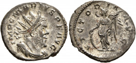 Marius, Romano-Gallic usurper, 269. Antoninianus (Silvered bronze, 20 mm, 2.99 g, 11 h), Treveri. IMP C MARIVS P F AVG Radiate, draped and cuirassed b...