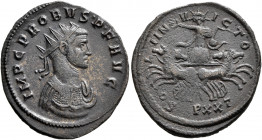 Probus, 276-282. Antoninianus (Bronze, 24 mm, 3.49 g, 12 h), Ticinum, 277-278. IMP C PROBVS•P•F•AVG Radiate and cuirassed bust of Probus to right. Rev...