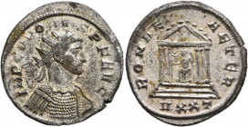 Probus, 276-282. Antoninianus (Silvered bronze, 23 mm, 3.62 g, 5 h), Ticinum, 278. IMP C PROBVS P F AVG Radiate and cuirassed bust of Probus to right....