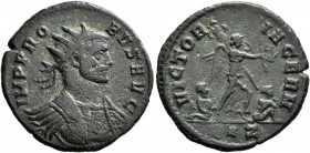 Probus, 276-282. Antoninianus (Bronze, 21 mm, 3.10 g, 11 h), Rome, 278-279. IMP PROBVS AVG Radiate and cuirassed bust of Probus to right. Rev. VICTORI...