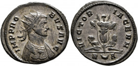 Probus, 276-282. Antoninianus (Silvered bronze, 23 mm, 4.13 g, 11 h), Rome, 279. IMP PROBVS AVG Radiate and cuirassed bust of Probus to right. Rev. VI...
