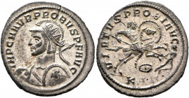 Probus, 276-282. Antoninianus (Silvered bronze, 24 mm, 3.73 g, 1 h), Serdica, 280-281. IMP C M AVR PROBUS P F AVG Radiate, helmeted and cuirassed bust...