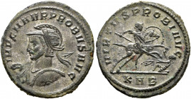 Probus, 276-282. Antoninianus (Silvered bronze, 23.5 mm, 4.06 g, 5 h), Serdica, 280-281. IMP C M AVR PROBUS AVG Radiate, helmeted and cuirassed bust o...